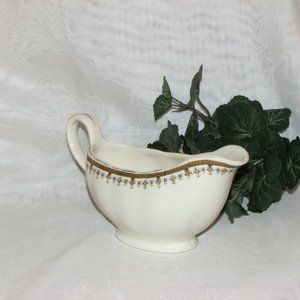 Vintage Grindley Gravy Boat Cream Petal Tan Black Band Dinnerware